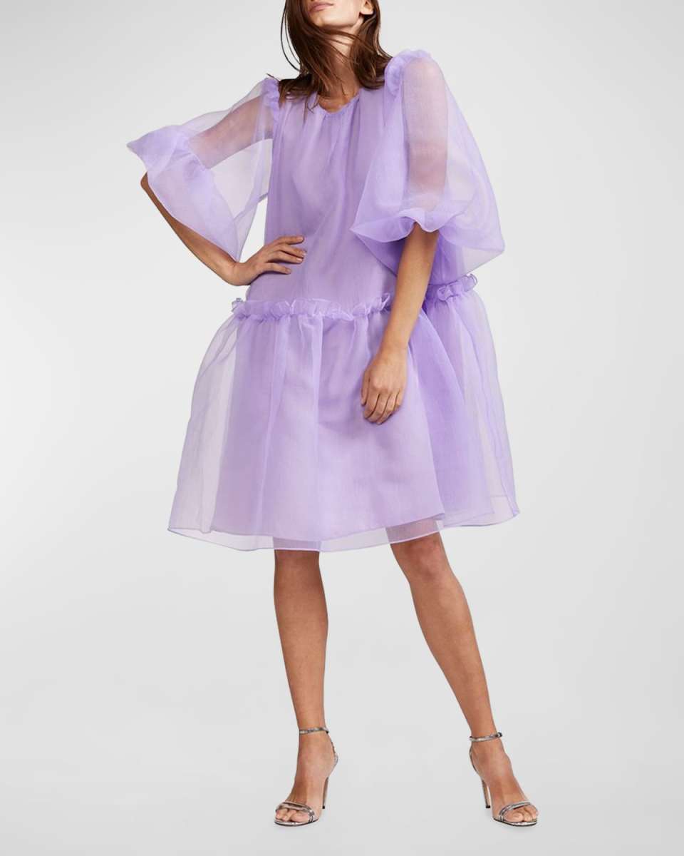Tallulah Puff-Sleeve Organza Dress